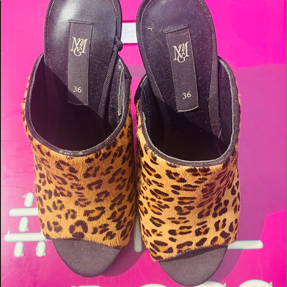 NMG animal print mules (Las) NWOT